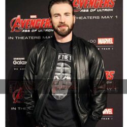 Captain America Steve Rogers Black Leather Jacket