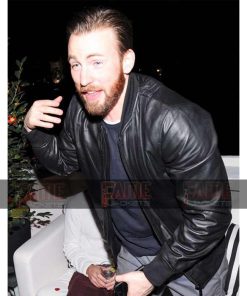 Alternative view of Captain America Steve Rogers Black Leather Jacket