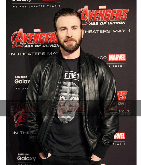 Captain America Steve Rogers Black Leather Jacket