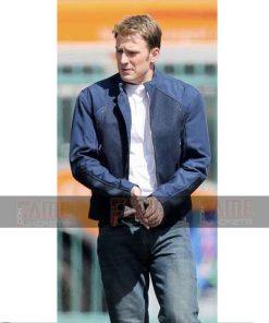 Alternative view of Captain America Steve Rogers Blue Cotton Jacket