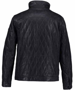Alternative view of Unisex Diamond Quilted Black Leather Jacket