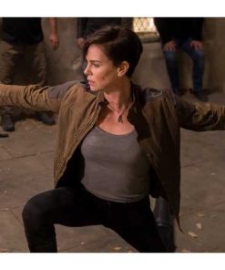 Charlize Theron The Old Guard Brown Cotton Jacket