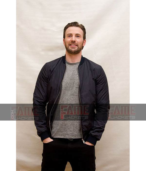 Chris Evans Black Casual Jacket For Men