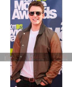 Chris Evans Brown Two Tone Bomber Jacket
