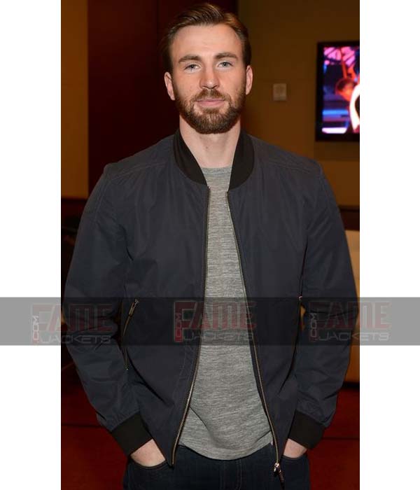 Chris Evans Grey Casual Cotton Jacket