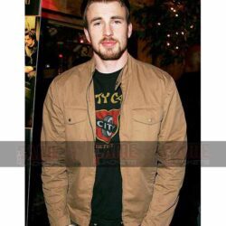 Chris Evans Khaki Cotton Casual Jacket