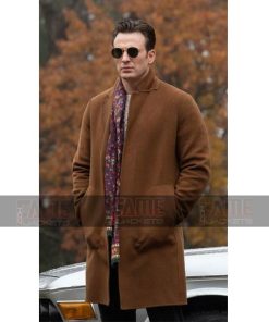 Chris Evans Knives Out Brown Winter Wool Coat