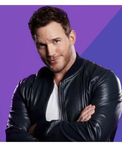 Chris Pratt Men's Black Bomber Real Leather Jacket