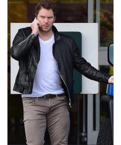 Chris Pratt Real Leather Biker Jacket For Men