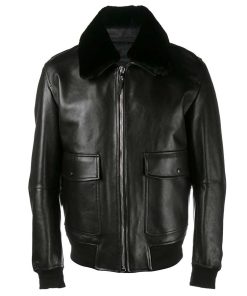 Classic WW2 Slim Fit Flight Aviator Black Jacket