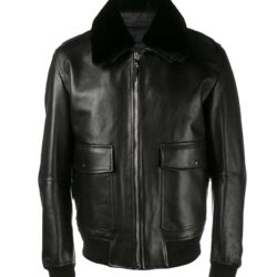Classic WW2 Slim Fit Flight Aviator Black Jacket