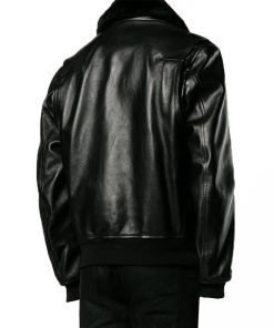 Alternative view of Classic WW2 Slim Fit Flight Aviator Black Jacket