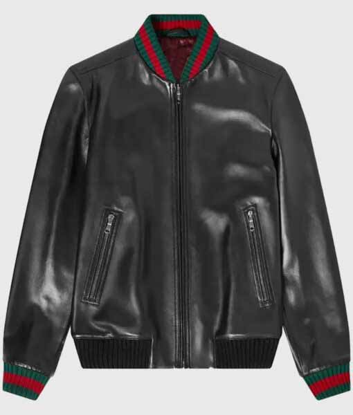 Stylish Black Bomber Leather Jacket for Men and Women