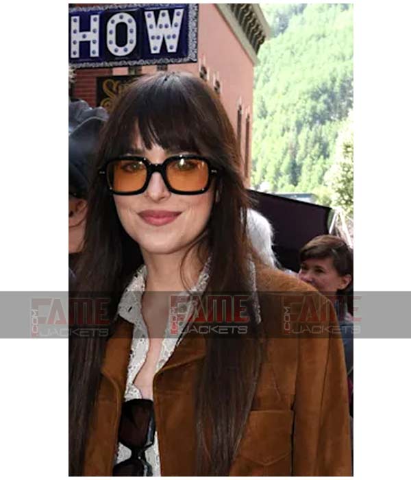 Dakota Johnson Women Suede Leather Jacket