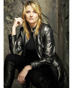 Battlestar Galactica D'Anna Biers Black Leather Coat