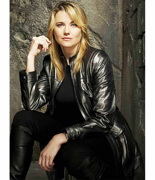 Battlestar Galactica D'Anna Biers Black Leather Coat