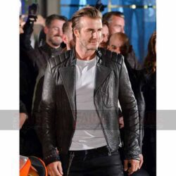 David Beckham Men Moto Leather Jacket