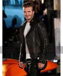 Alternative view of David Beckham Men Moto Leather Jacket