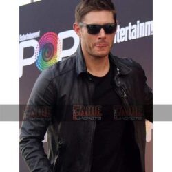 Dean Winchester Jensen Ackles Stylish Black Leather Racer Jacket