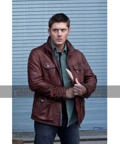 Alternative view of Dean Winchester Supernatural Season 7 Men Winter Leather Jacket