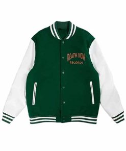 Alternative view of Death Row Green Paisley Varsity Jacket