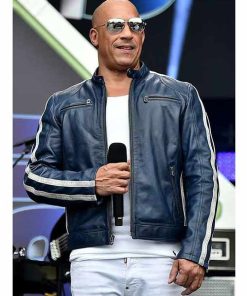 Vin Diesel The Road to F9 Concert Blue Leather Jacket