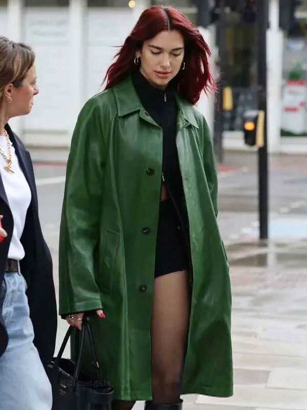 Shop Dua Lipa Green Coat