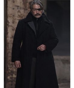 Mads Mikkelsen Polar Black Wool Long Coat