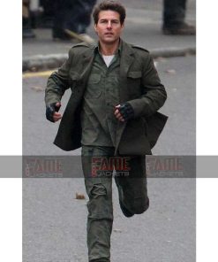 Alternative view of Edge Of Tomorrow Tom Cruise Mens Green Cotton Army Coat