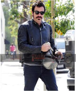 Alternative view of Ewan McGregor Black Motorcycle Quilted Leather Jacket
