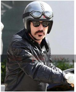 Ewan McGregor Black Motorcycle Quilted Leather Jacket