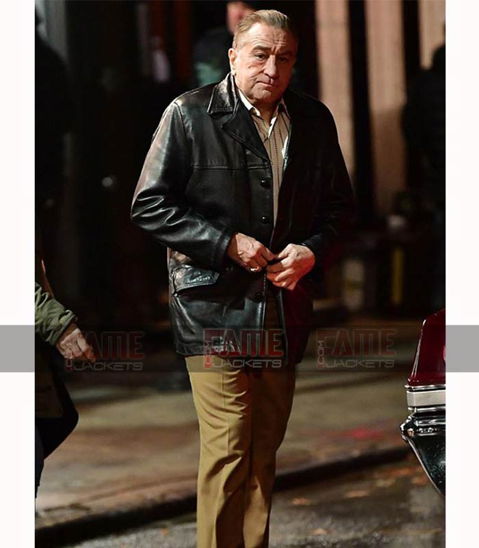 Frank Sheeran The Irishman Men's Black Lambskin Leather Winter Coat
