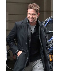 Alternative view of Gerard Butler Mens Black Wool Winter Coat