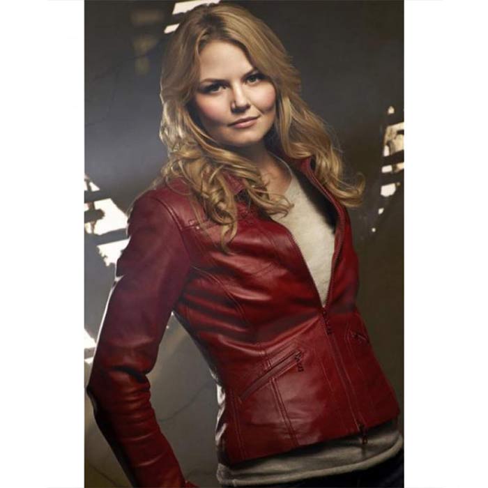 Jennifer Morrison - Emma Swan Once Upon A Time Red Leather Jacket