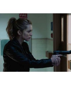 Alternative view of Tree Gelbman Happy Death Day Jessica Rothe Black Leather Jacket