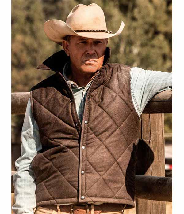 John Dutton Of Yellowstone In Brown Vest