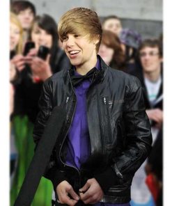 Alternative view of Justin Bieber Genuine Black Leather Motor Jacket