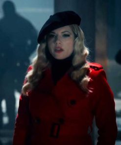Katheryn Winnick Vivian Red Women Wool Coat