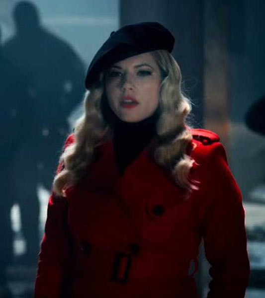 Katheryn Winnick Vivian Red Women Wool Coat