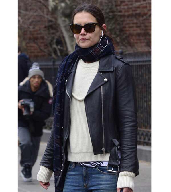Katie Holmes Miss Meadow Biker Real Leather Jacket