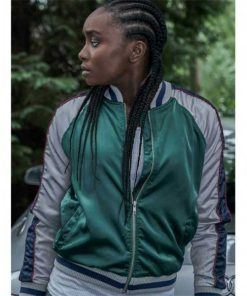 The Old Guard Kiki Layne Satin Varsity Jacket