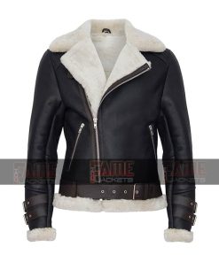 Aviator Jacket Black for Men's in Real Leather