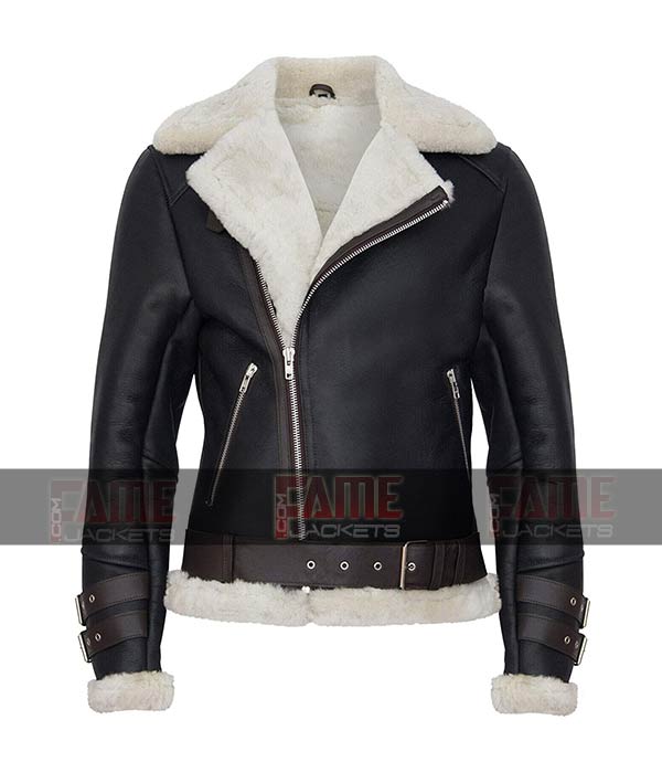 Aviator Jacket Black for Men's in Real Leather