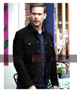 Alaric Saltzman Legacies Real Black Suede Leather Shirt Style Jacket