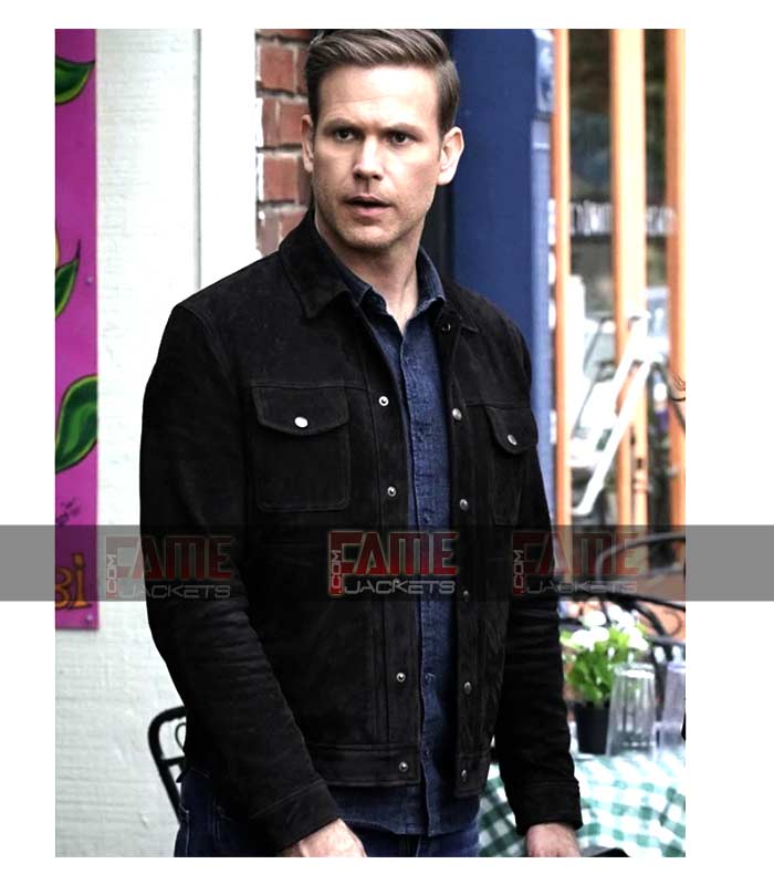 Alaric Saltzman Legacies Real Black Suede Leather Shirt Style Jacket
