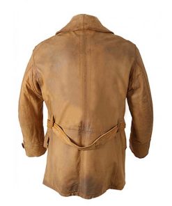 Alternative view of Legends Of the Fall Brad Pitt Brown Real Leather Long Coat