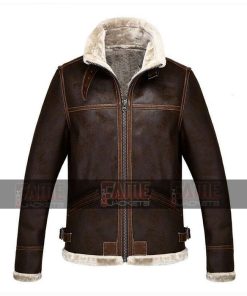 Alternative view of Leon Kennedy Resident Evil 4 Mens Fur Winter Leather Jacket