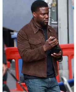 Kevin Hart Brown Suede Leather Jacket from Lift 2024