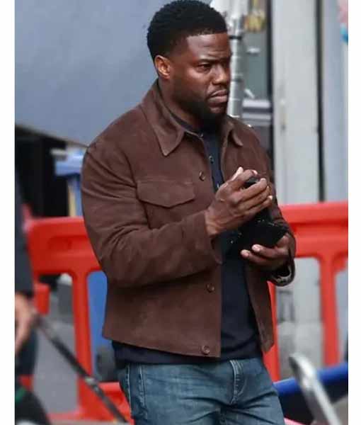 Kevin Hart Brown Suede Leather Jacket from Lift 2024
