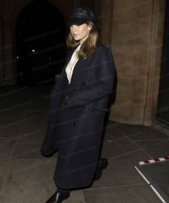 Alternative view of Lily James Double Breasted Black Wool Winter Long Coat